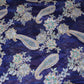 Navy Blue Position Print Zari Embroidery Chinnon Fabric NF-28012
