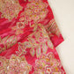 Magenta Pink Position Print Zari Embroidery Chinnon Fabric NF-28014