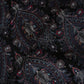 Black Kashmiri Embroidery Raw Silk Fabric DRAJ-28023
