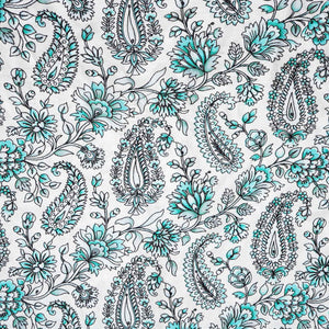 Light Pista Kashmiri Embroidery Raw Silk Fabric DR-28025 - TradeUNO