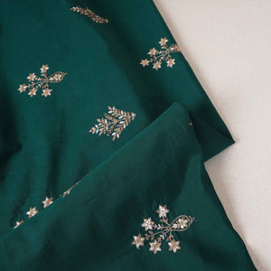 Green Parsi thread Embroidery Russian Silk Fabric DR-28032 - TradeUNO