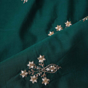 Green Parsi thread Embroidery Russian Silk Fabric DR-28032 - TradeUNO