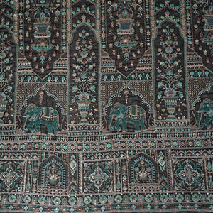 Black Traditional Zari Embroidery Georgette Fabric DR-28035 - TradeUNO