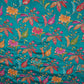 Teal Green Floral Position Zari Embroidery Crepe Fabric VC-28038