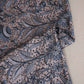 Beige & Blue Parsi gara embroidery Raw Silk Fabric DRAJ-28040