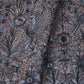 Beige & Blue Parsi gara embroidery Raw Silk Fabric DRAJ-28040