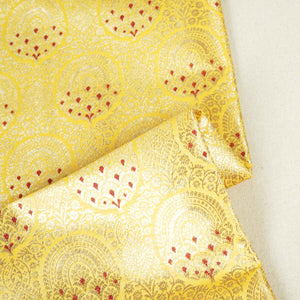 Yellow Jaal with Mina Buta Brocade Fabric KR-28042 - TradeUNO