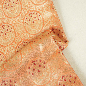 Peach Jaal with Mina Buta Brocade Fabric KR-28044 - TradeUNO