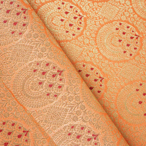 Peach Jaal with Mina Buta Brocade Fabric KR-28044 - TradeUNO