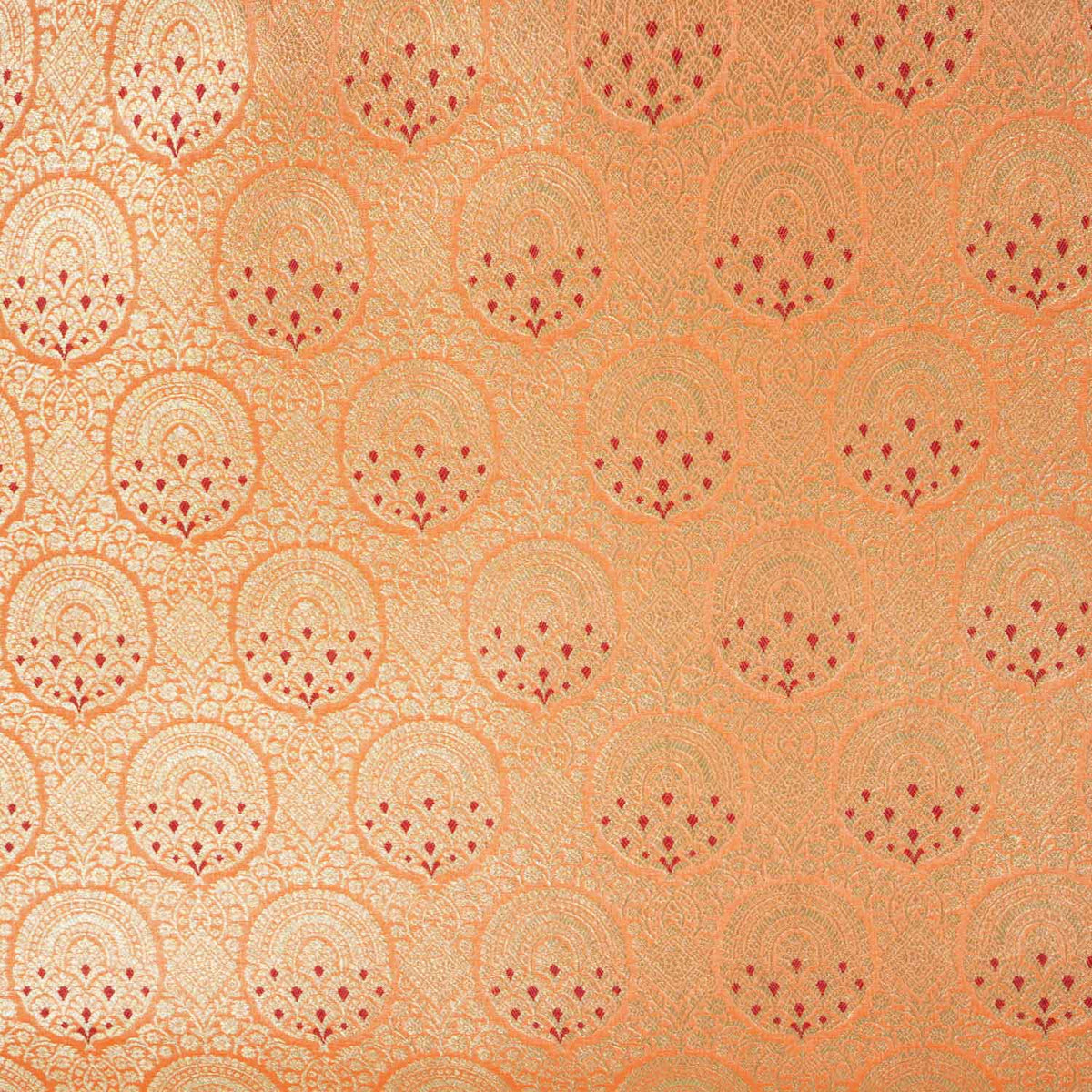 Peach Jaal with Mina Buta Brocade Fabric KR-28044 - TradeUNO