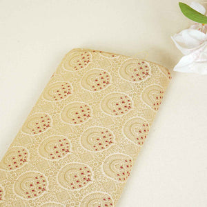 Cream Jaal with Mina Buta Brocade Fabric KR-28047 - TradeUNO
