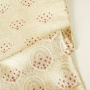 Cream Jaal with Mina Buta Brocade Fabric KR-28047 - TradeUNO