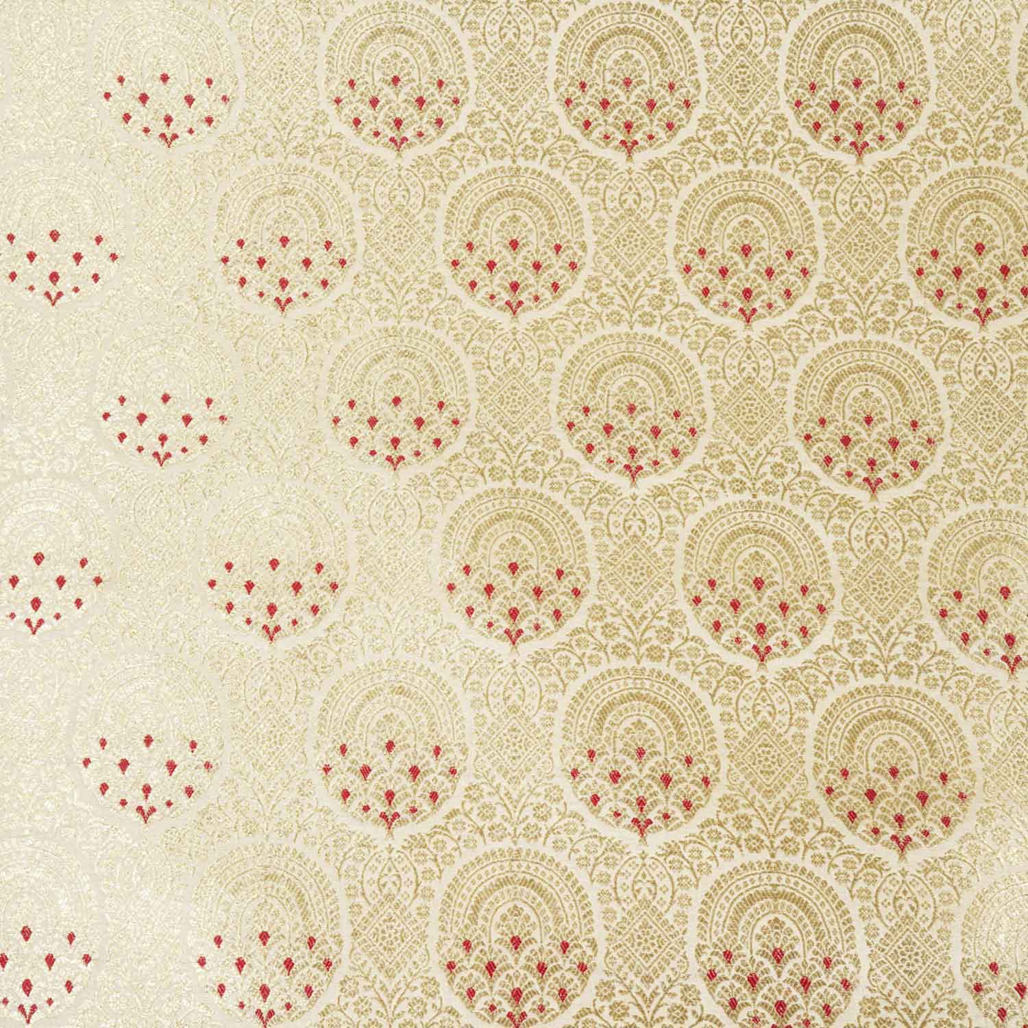Cream Jaal with Mina Buta Brocade Fabric KR-28047 - TradeUNO