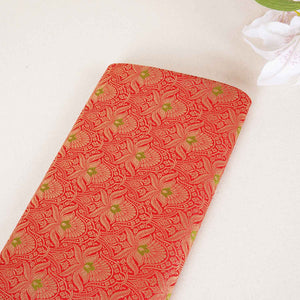 Red Mina Buta Jaal Brocade Fabric KR-28049 - TradeUNO