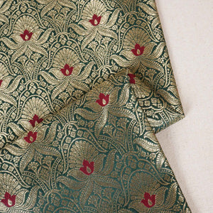 Green Mina Buta Jaal Brocade Fabric KR-28051 - TradeUNO