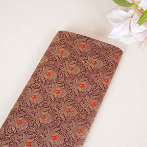 Wine Mina Buta Jaal Brocade Fabric KR-28053 - TradeUNO