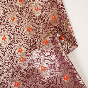 Wine Mina Buta Jaal Brocade Fabric KR-28053 - TradeUNO