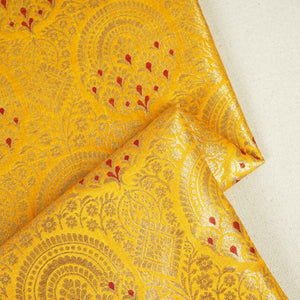 Yellow Jaal with Mina Buta Brocade Fabric KR-28055 - TradeUNO