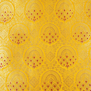 Yellow Jaal with Mina Buta Brocade Fabric KR-28055 - TradeUNO