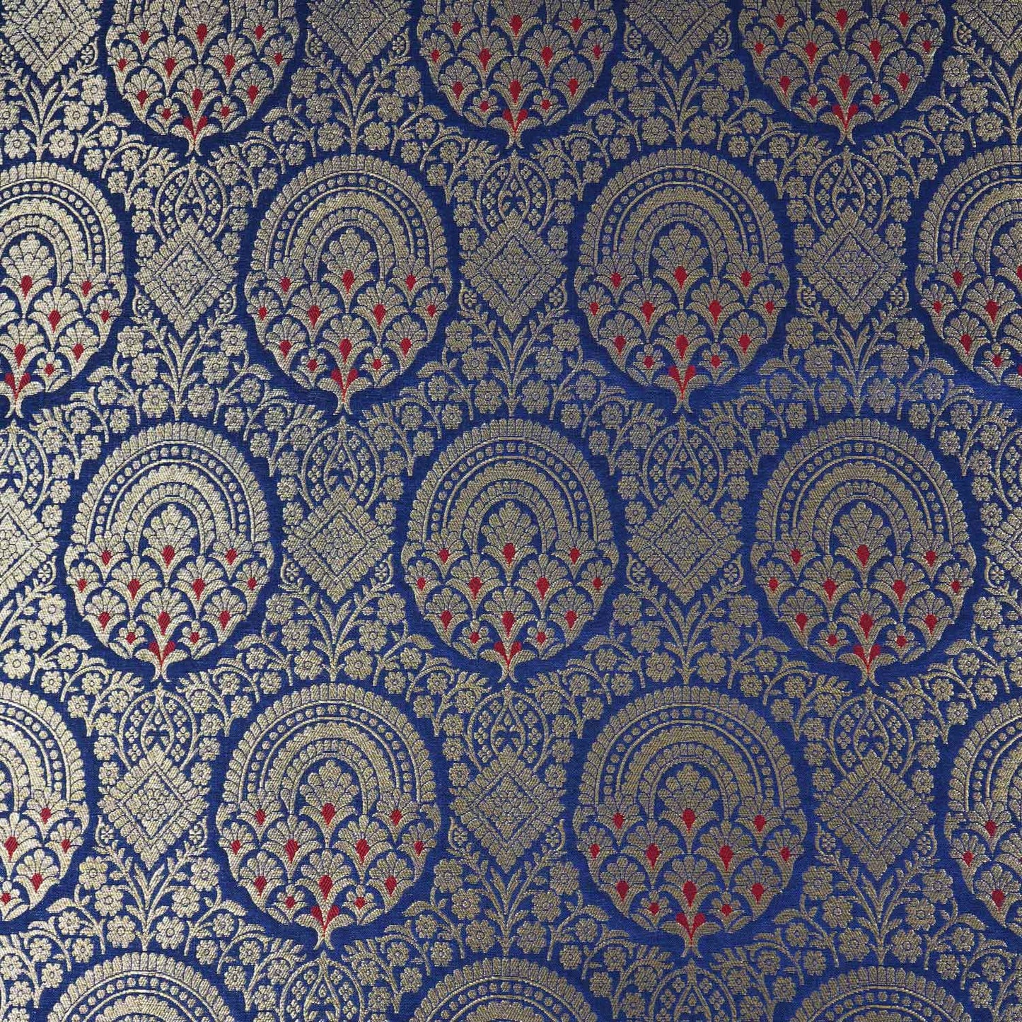 Blue Jaal with Mina Buta Brocade Fabric KR-28056