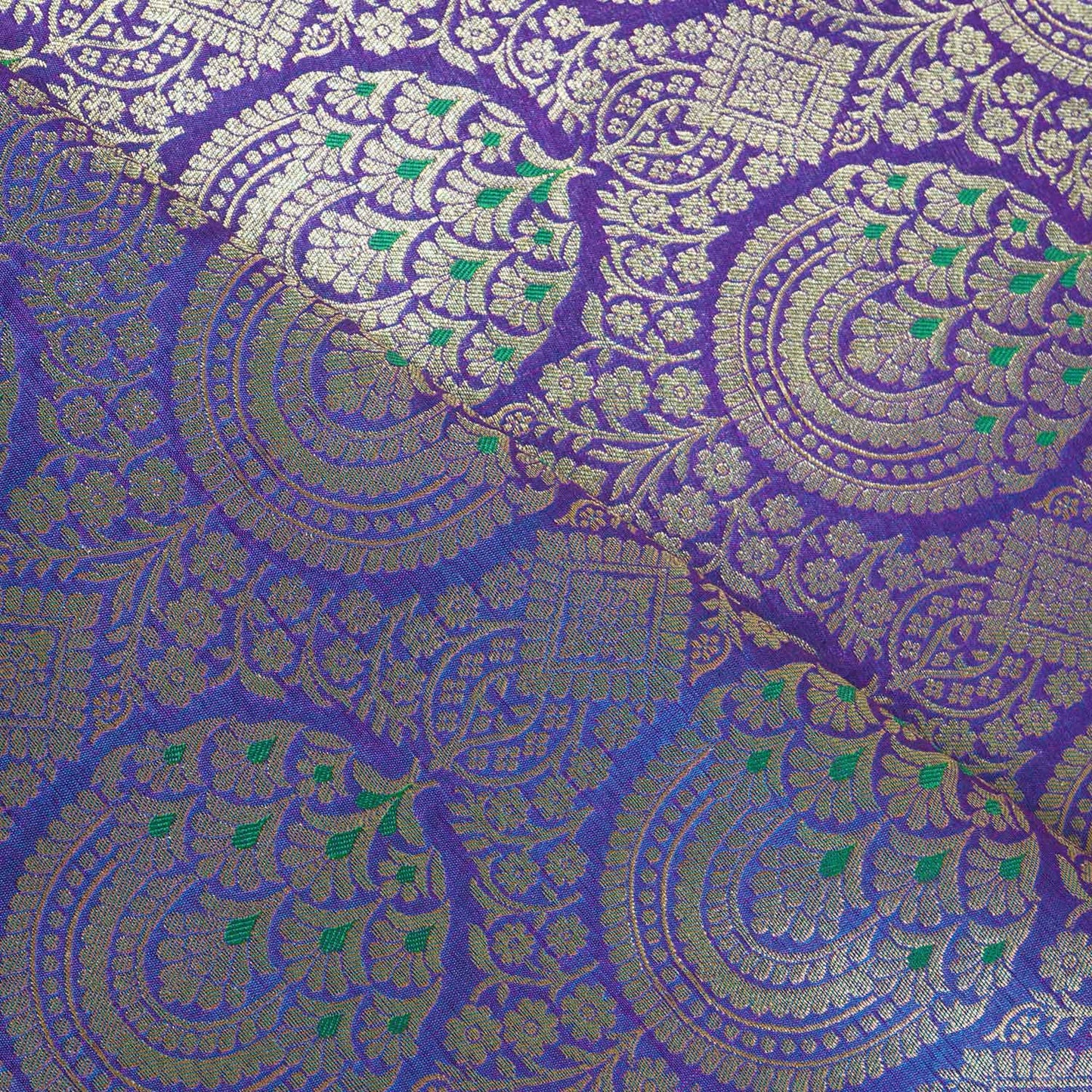 Purple Jaal with Mina Buta Brocade Fabric KR-28059