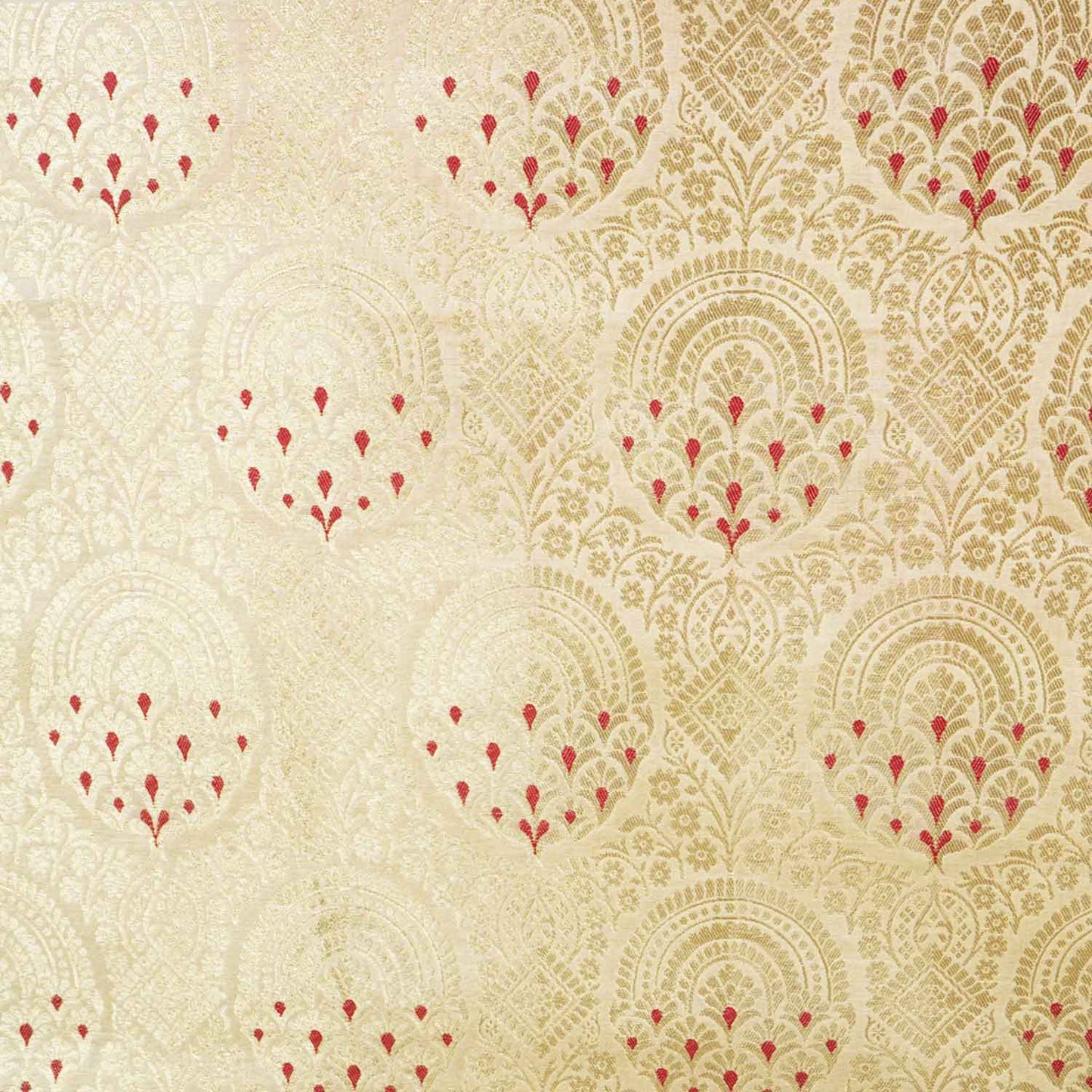 Beige Golden Jaal with Mina Buta Brocade Fabric KR-28060