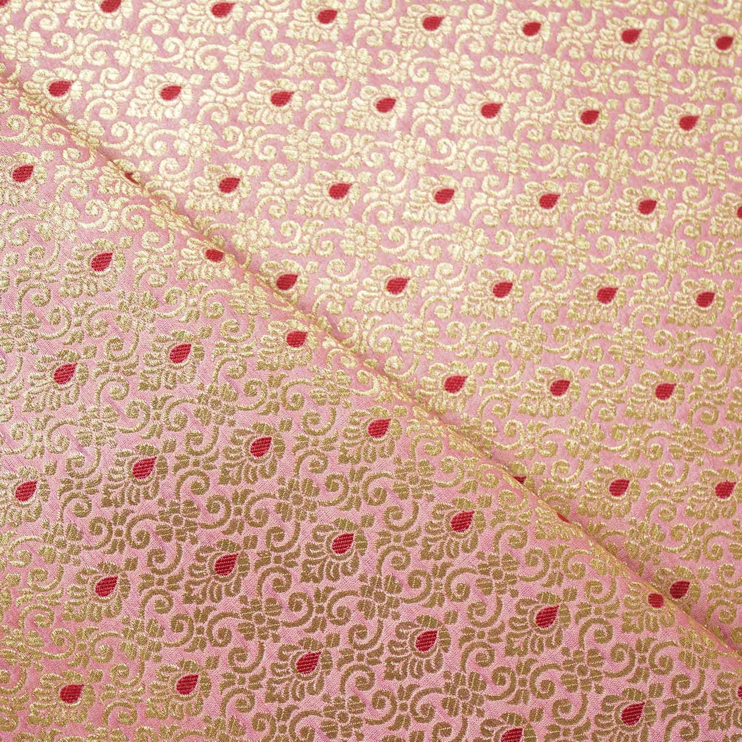 Pink Mina Buta Jaal Brocade Fabric KR-28065