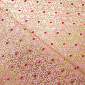 Pink Mina Buta Jaal Brocade Fabric KR-28065 - TradeUNO