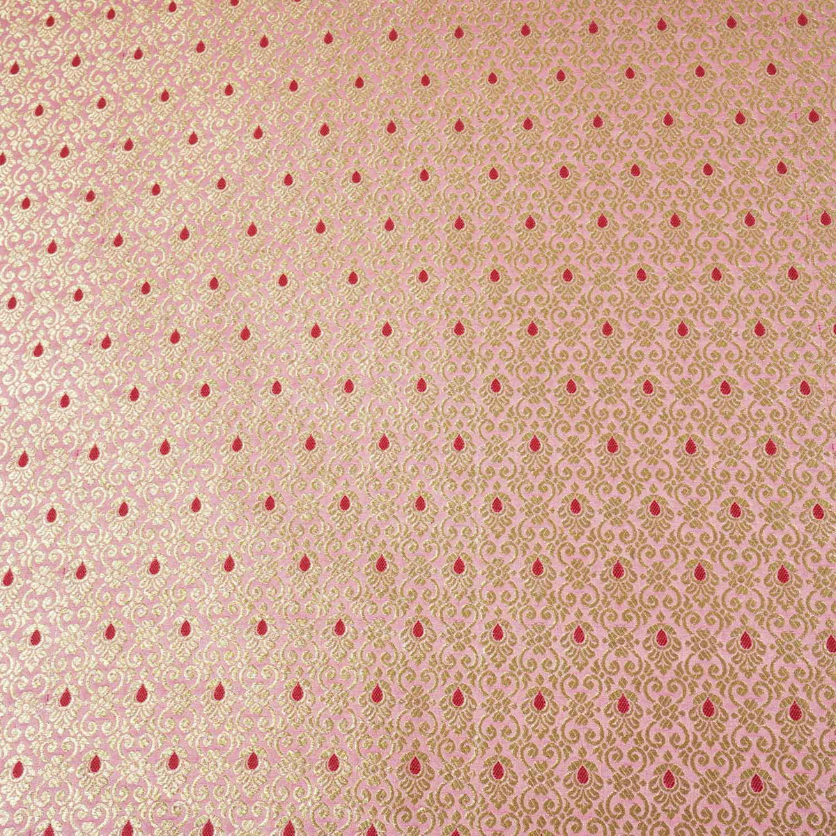Pink Mina Buta Jaal Brocade Fabric KR-28065 - TradeUNO