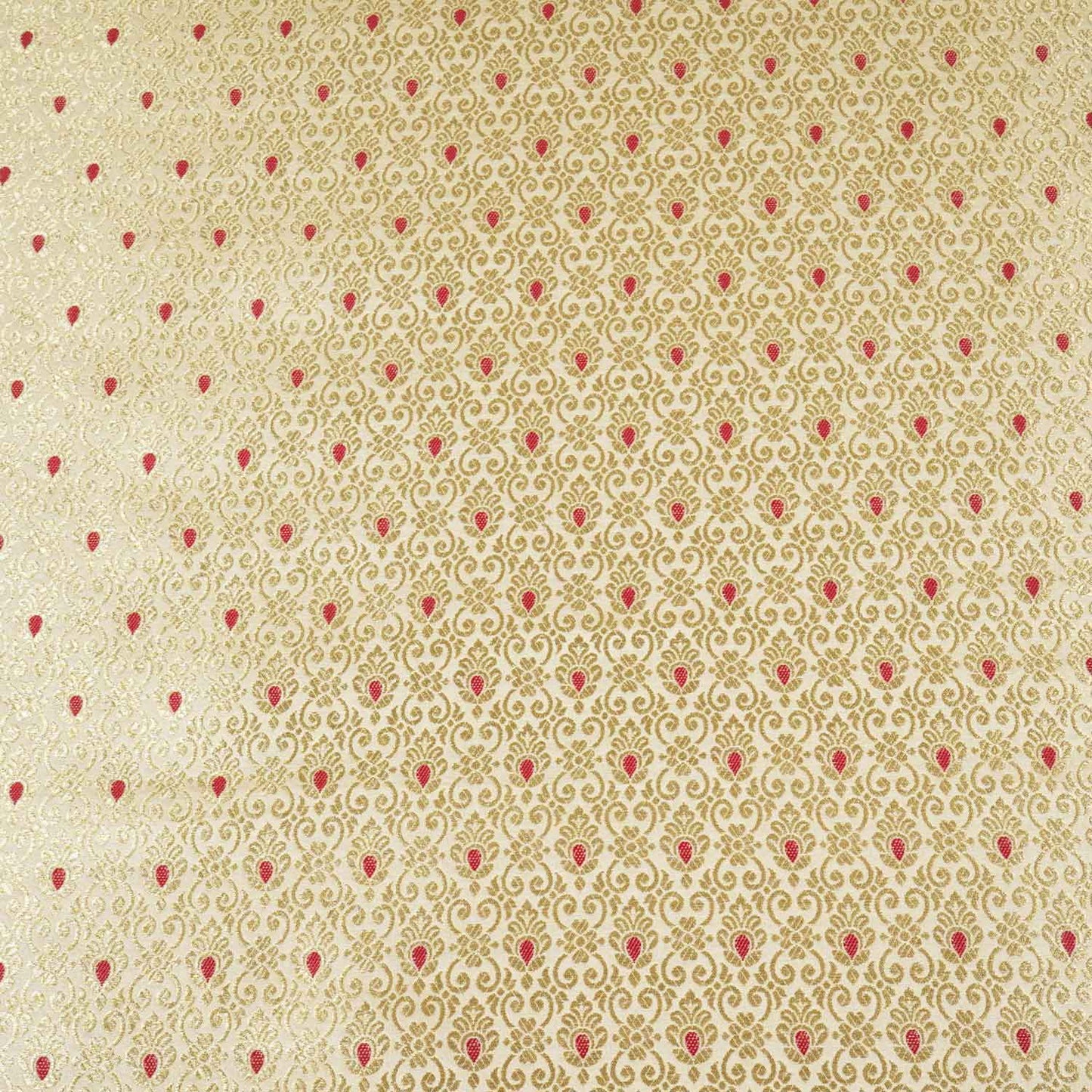 Beige Mina Buta Jaal Brocade Fabric KR-28066