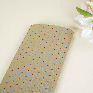 Grey Mina Buta Jaal Brocade Fabric KR-28067 - TradeUNO