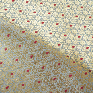 Grey Mina Buta Jaal Brocade Fabric KR-28067 - TradeUNO