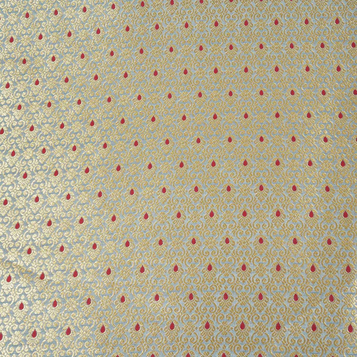Grey Mina Buta Jaal Brocade Fabric KR-28067 - TradeUNO
