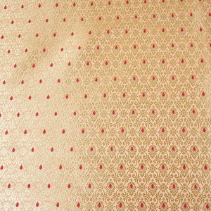 Peach Mina Buta Jaal Brocade Fabric KR-28068 - TradeUNO