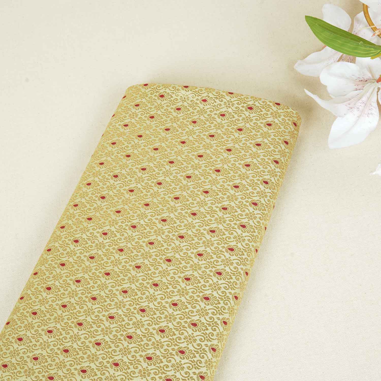 Pista Mina Buta Jaal Brocade Fabric KR-28069 - TradeUNO