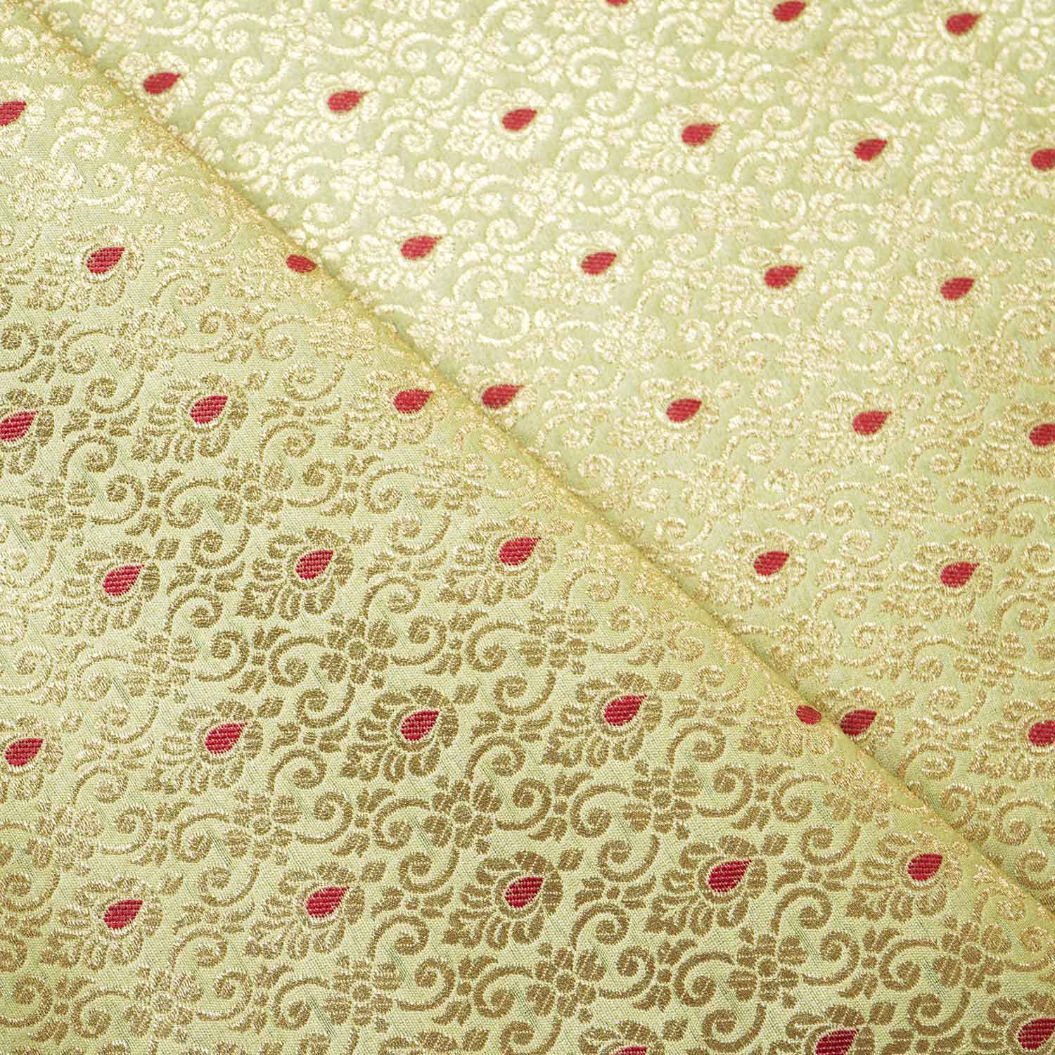 Pista Mina Buta Jaal Brocade Fabric KR-28069 - TradeUNO