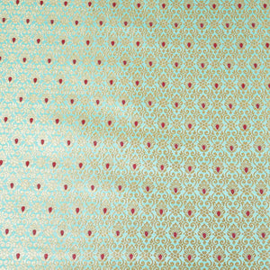Blue Mina Buta Jaal Brocade Fabric KR-28070 - TradeUNO