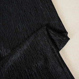 Black Strips Foil Crushed Fabric DT-28075 - TradeUNO
