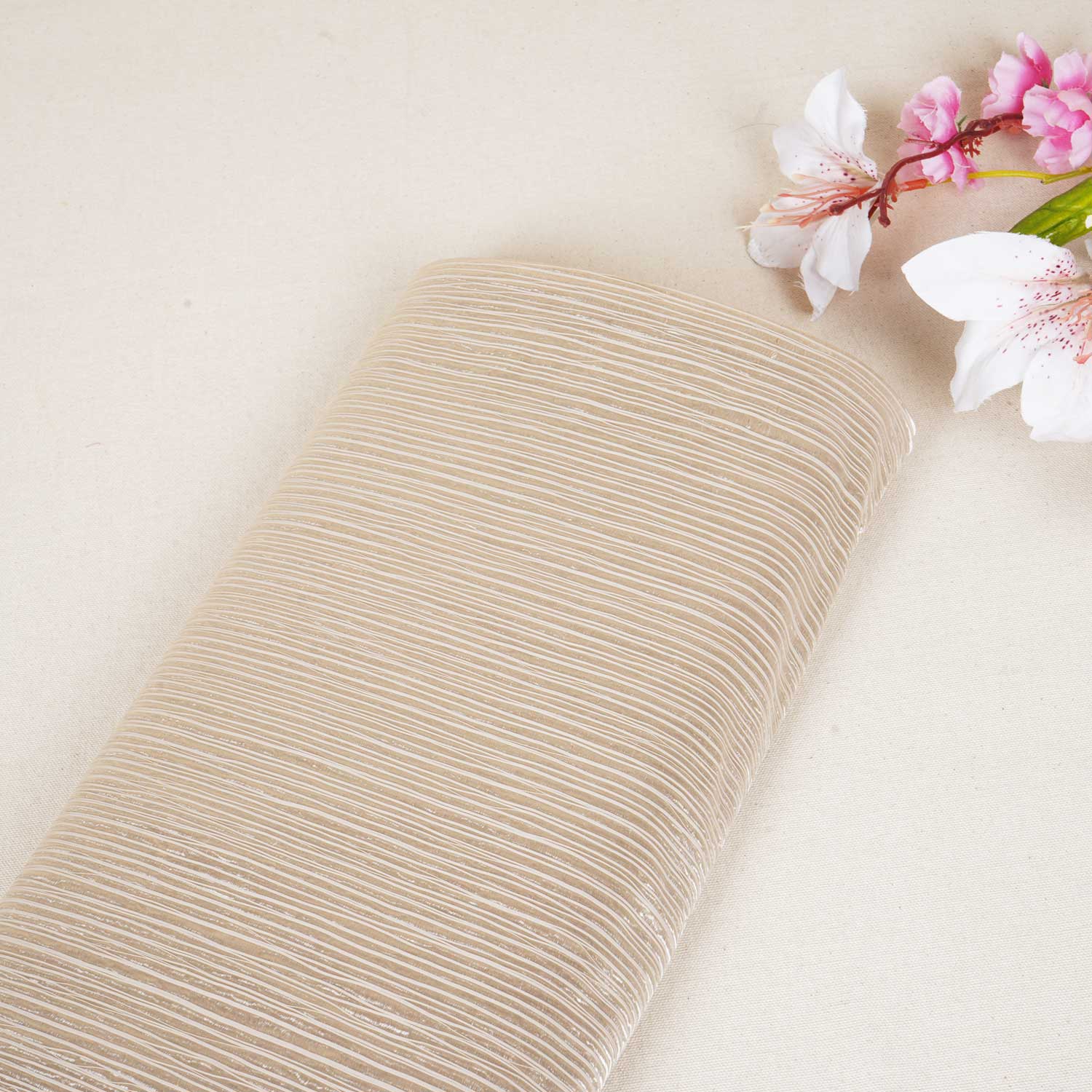 Golden Strips Foil Crushed Fabric DT-28076 - TradeUNO