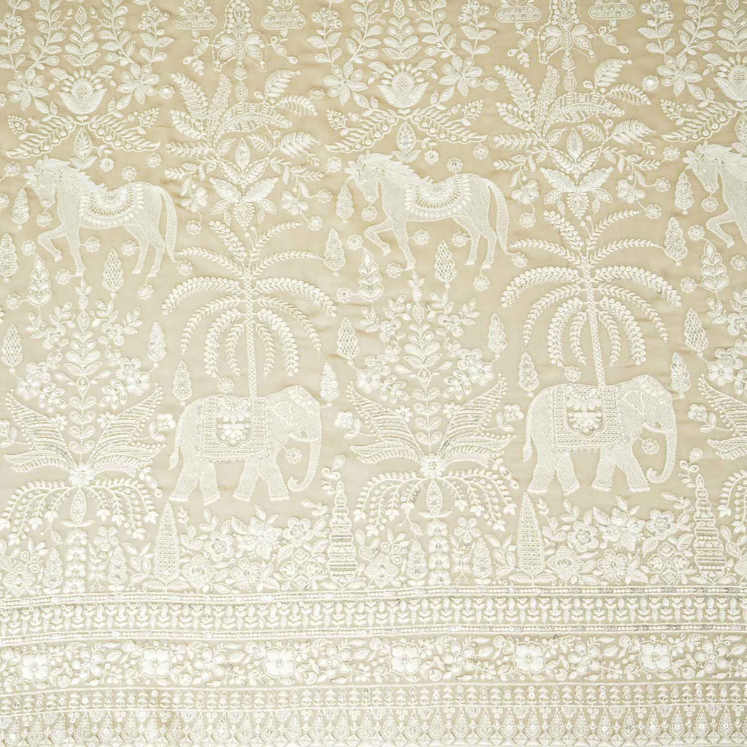 Fawn Chikankari Georgette Fabric DR-28081 - TradeUNO