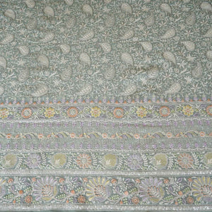 Sea Green Floral Thread Sequins Embroidery Chikankari Georgette Fabric DR-28281 - TradeUNO