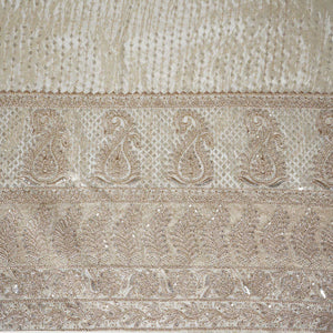 Golden Dyeable Sequins Embroidery Tissue Fabric RA-28181 - TradeUNO