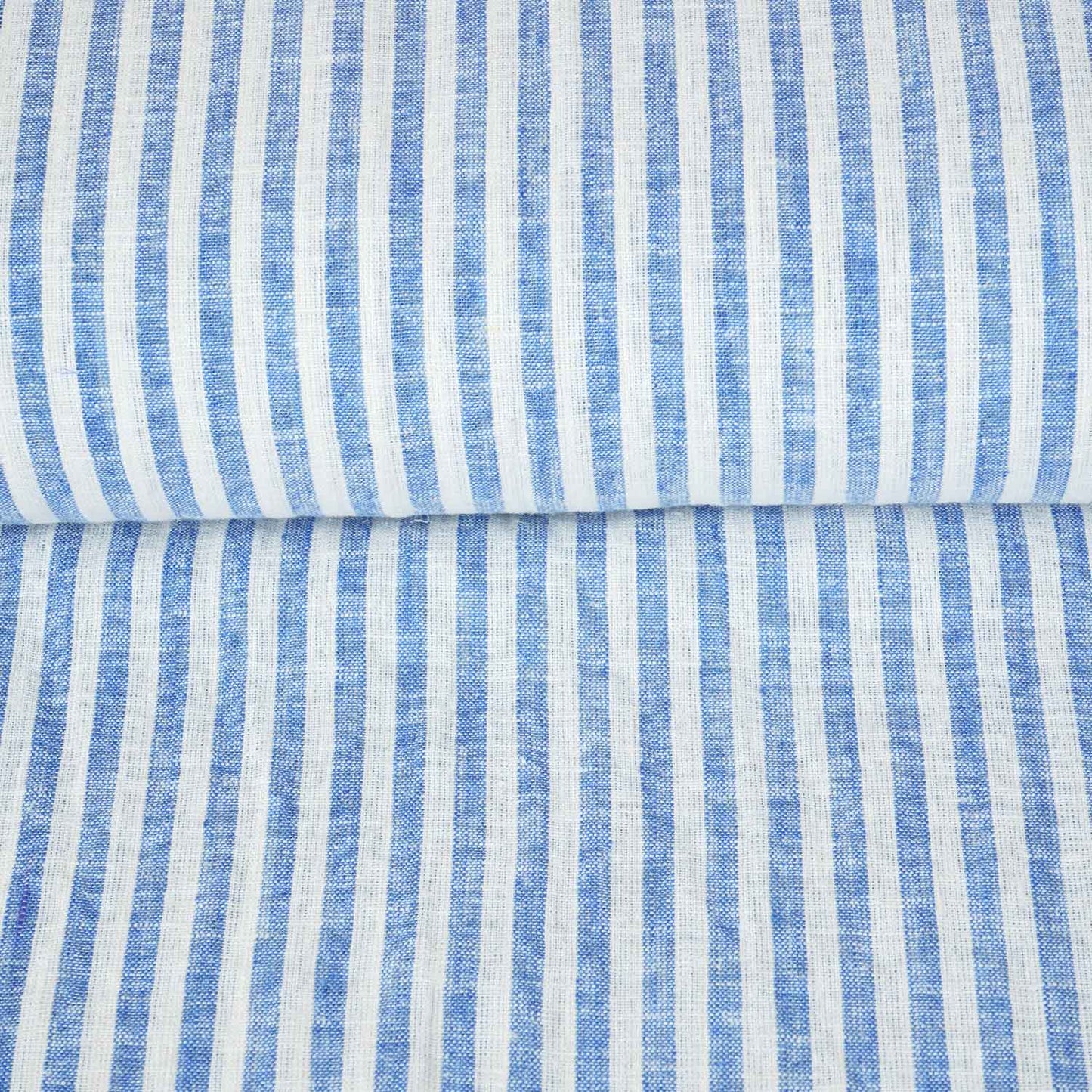 White & Blue Strips Cotton Linen Fabric LSF-28187