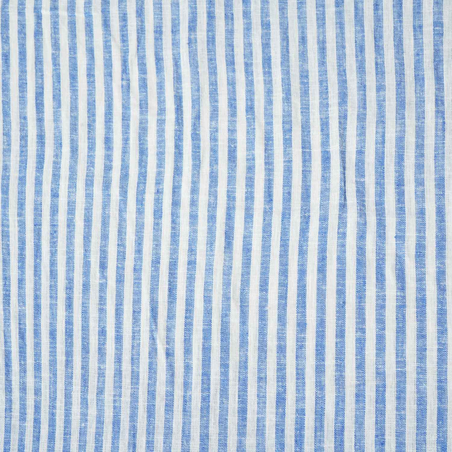 White & Blue Strips Cotton Linen Fabric LSF-28187 - TradeUNO