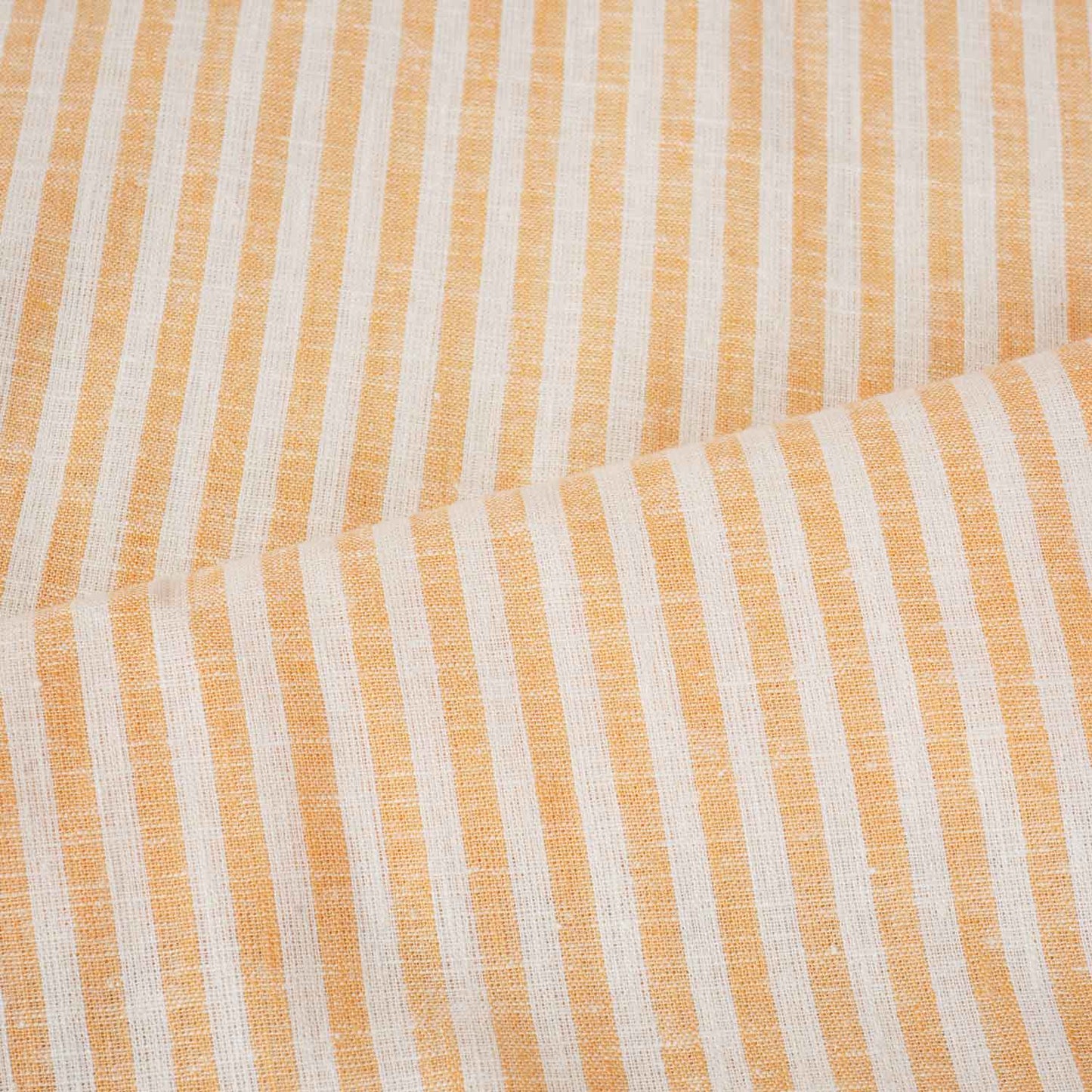 White & Light Orange Strips Cotton Linen Fabric LSF-28188
