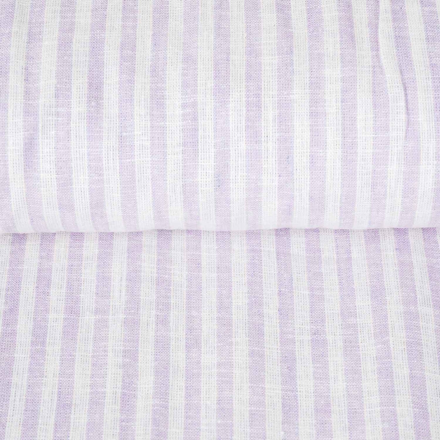 White & Lavender Strips Cotton Linen Fabric LSF-28189