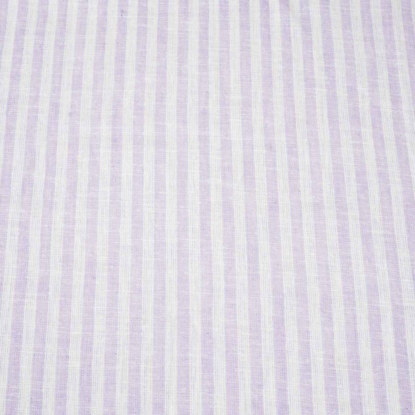 White & Lavender Strips Cotton Linen Fabric LSF-28189