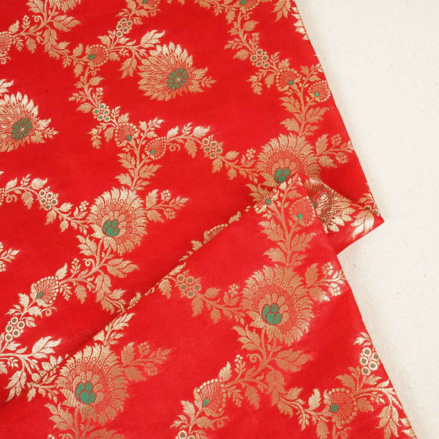 Red Jaal Brocade Fabric KRE-28194