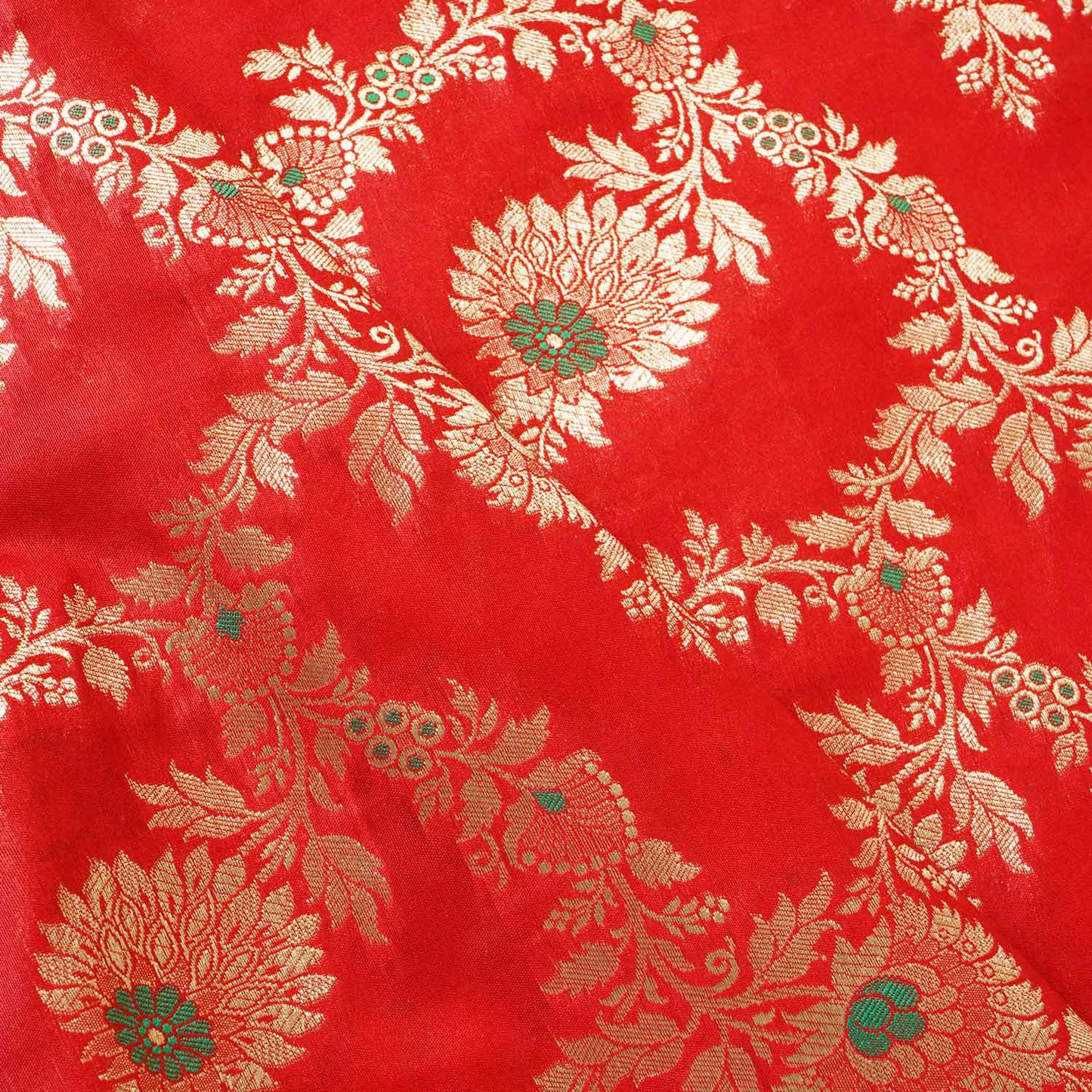 Red Jaal Brocade Fabric KRE-28194