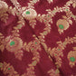 Wine Jaal Brocade Fabric KRE-28203